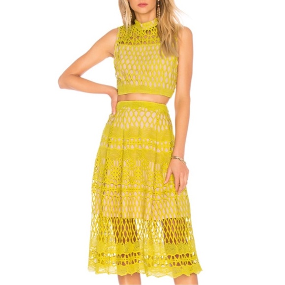 REVOLVE x ENDLESS ROSE Guipure Lace 2 Piece Crop Top and Skirt - Picture 6 of 11